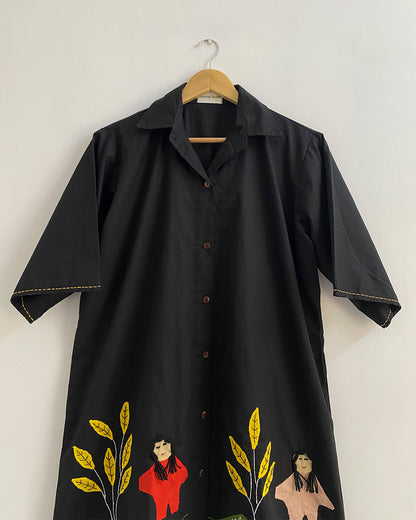 Hittin' Nostalgia Appliqué Shirt Dress