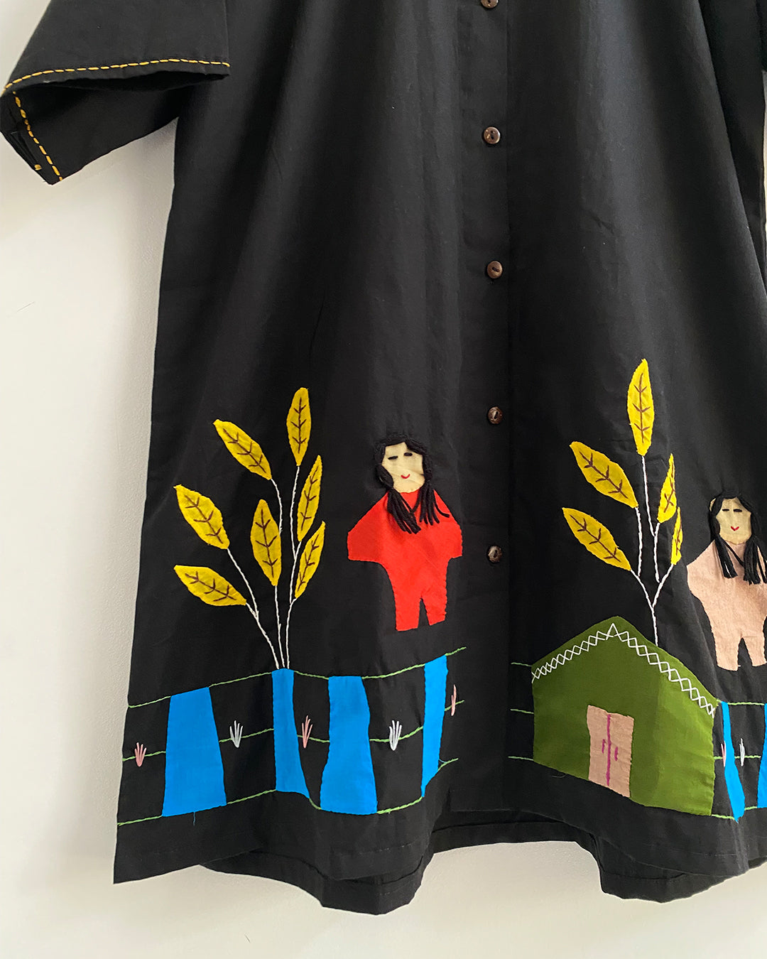 Hittin' Nostalgia Appliqué Shirt Dress