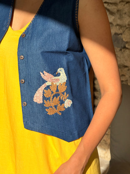 Twin Sparrow Denim Vest