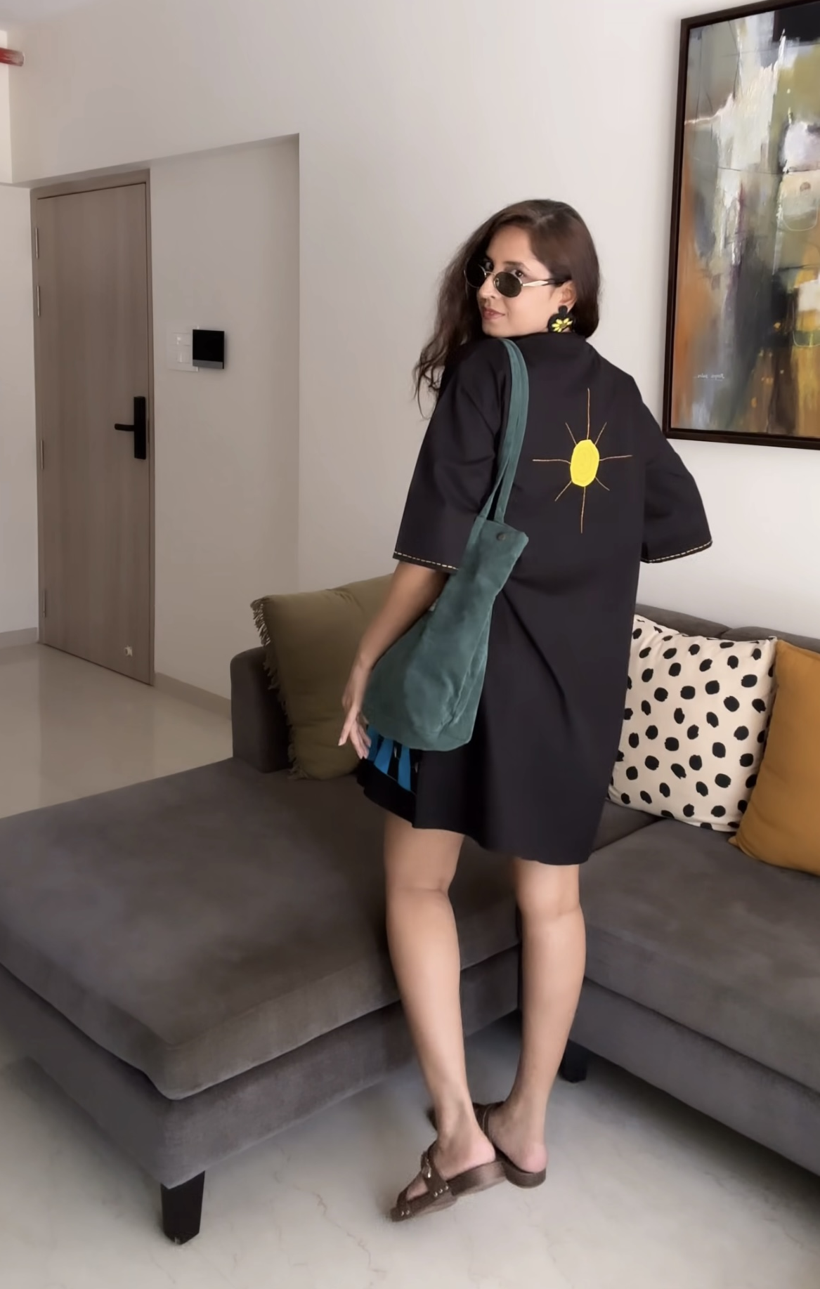 Hittin' Nostalgia Appliqué Shirt Dress