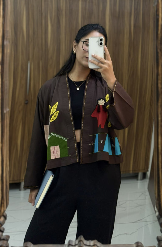 Hittin' Nostalgia Appliqué Shrug