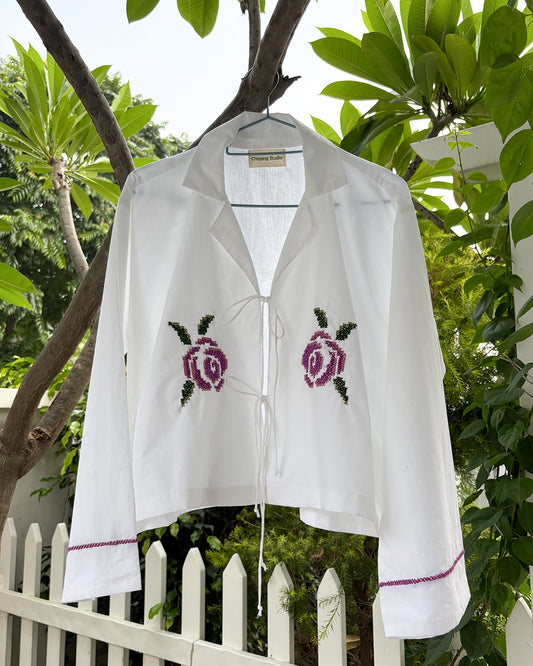 Rosette Pixels Tie-up Top