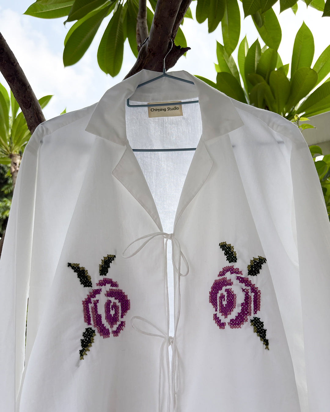 Rosette Pixels Tie-up Top