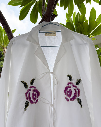 Rosette Pixels Tie-up Top