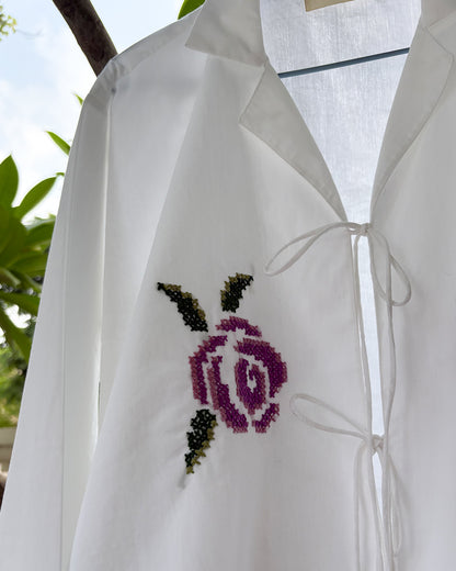 Rosette Pixels Tie-up Top