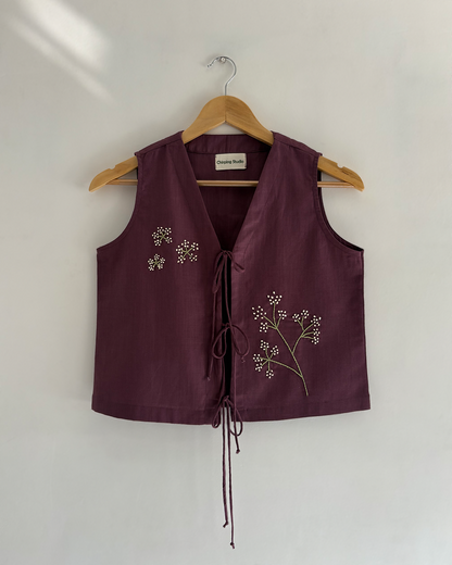 Plum Tie-Up Top
