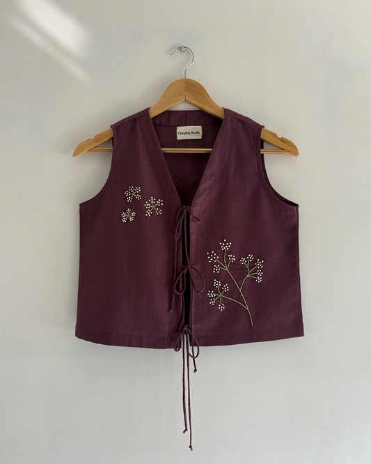 Plum Tie-Up Top
