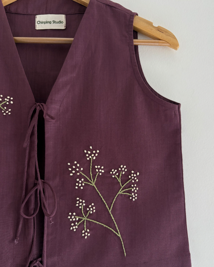 Plum Tie-Up Top