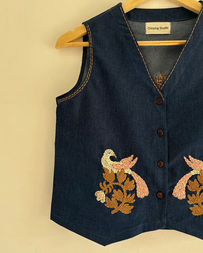 Twin Sparrow Denim Vest