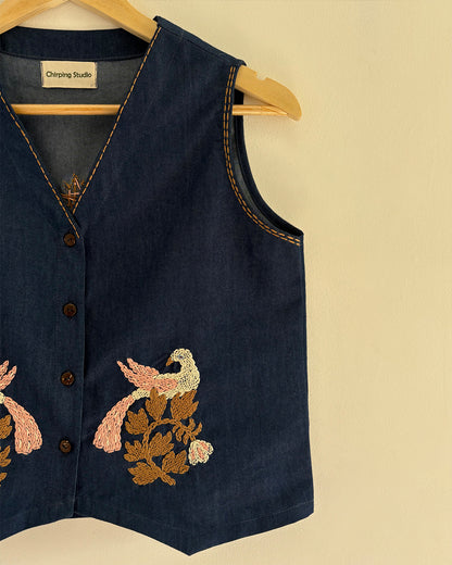 Twin Sparrow Denim Vest